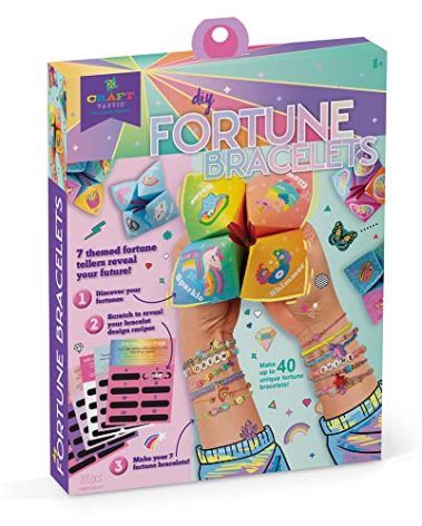 Craft-tastic — DIY Fortune Bracelets — Craft Kit — Create The Fortune Teller, Use Matching Scratch-Off Cards, and Discover which Bracelets to Make — for Ages 8+