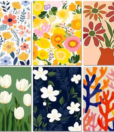 DOTSOPS Diamond Painting Kits Art Adults Painting Kit Crafts DIY 5D Diamond Art Packs Kits Full for Adults Beginner Home Wall Decoration Gift 11.8x15.7 Inches (6 Pack Floral)