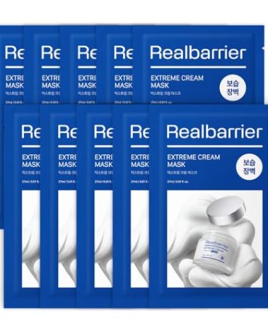 Real Barrier | Extreme Cream Face Sheet Mask | Skin Barrier Repair | Face Masks Skincare | Moisturizing & Hydrating for Dry and Sensitive Facial Types | Facial Moisturizer | Korean Mask | 10 Sheets
