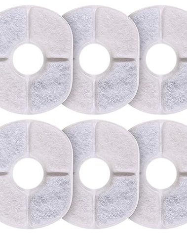 HEYISME 6 Pack Cat Water Fountain Filter Replacement, Pet Water Fountain Filter for 84 oz/2.5L Dog Water Dispenser