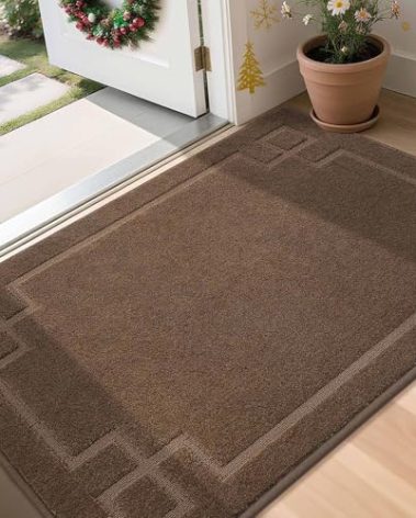BEQHAUSE Door Mat 36" x 60", Non-Slip Door Mats Indoor Entryway Rugs Washable Low-Profile Absorbent and Stain Resist Floor Mats, Dog Door Mat for Front Back Door, Muddy Wet Shoes & Paws, Brown
