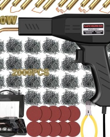 Wrdlosy 200W Plastic Welder, 2000PCS Staples 10PCS Sandpaper, Plastic welding Kit, Plier Custom Carry Case, Plastic Repair Car Bumper Repair Simplicity Of Use
