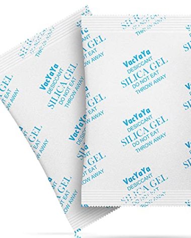 VacYaYa 50G(20Packets) Food Grade Moisture Absorbers Silica Gel Packs Desiccant for Storage,Food Safe Dessicant Silica Gel Packets for Moisture Storage Control