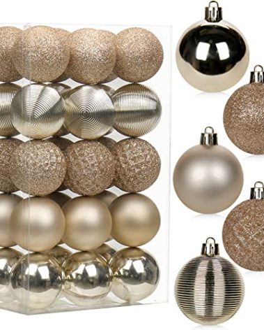 30PCS 2" Christmas Ball Ornaments Shatterproof Champagne Christmas Tree Decorations Xmas Tree Balls Halloween Ornaments Décor