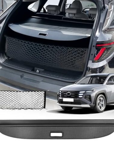 Volcaner Cargo Cover for Hyundai Tucson 2026 2025 Accessories 2024-2022(Carbon Fiber Texture),Retractable Trunk Cover Organizer Security Shielding Shade Tonneau Cover for Hyundai Tucson Accessories