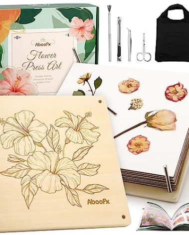 Aboofx Flower Press Kit, Craft Kits 11"x11" 10 Layers Wooden Flower Pressing Kit for Crafts Pressed Flowers and Plant for DIY Art, Preservation for Bookmark Frame Wedding Flower Drying