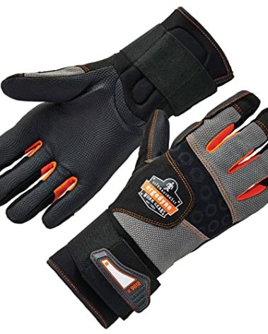 Ergodyne ProFlex 9012 Anti-Vibration Work Gloves, ANSI/ISO Certified, Full Fingered, Wrist Support, XX-Large , Black
