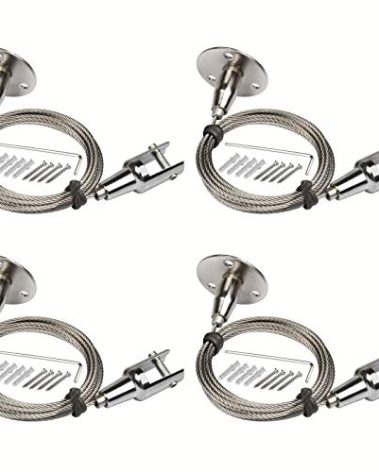 OTTFF 4 Pack 6.5 ft x 2 mm Ceiling Sign Hanger, Stainless Steel Picture Rail Hanging Wire, Adjustable Suspension Cable for Hanging Advertising Glass Arcylic Board Display, LED Panel Light, Load 66 lb