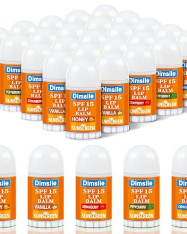 Dimsile 50 Pcs Mini Sunscreen Lip Balms Bulk Spf 15 Lip Balms Sticks with Sunscreen Teacher Nurse Volunteer Employee Appreciation Gifts Bulk Staff Team End of Year Coworkers Gifts for Women Men