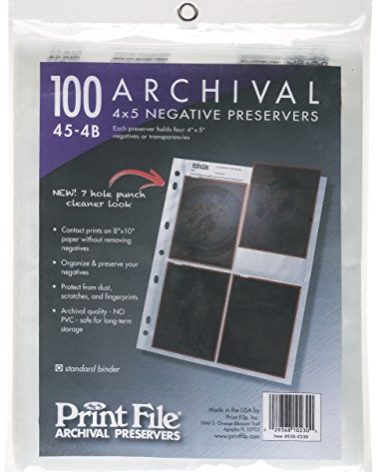 Printfile 4 4in X 5in Negatives 100 Pack - Printfile 454B100