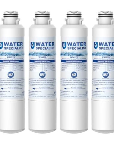 Waterspecialist DA29-00020B Replacement for Samsung Water Filter DA29-00020B, HAF-CIN/EXP, DA29-00020B-1, HDX FMS-2, RS25J500DSR, RF28HMEDBSR, RF263BEAESR, RF4287HARS, DA97-08006A-1, 4 Filters