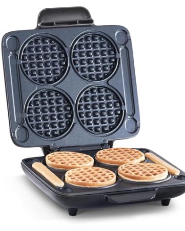 DASH Multi Mini Waffle Maker - Four 4” Waffle Molds, Nonstick Waffle Iron with Quick Heat-Up, Nonstick Surface - Perfect Mini Waffle Maker for Kids and Families, Just Add Batter