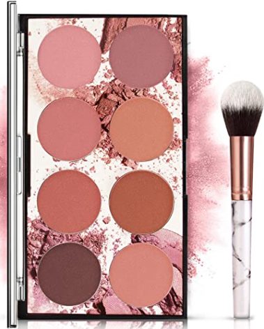 NewBang 8 Colors Blush Palette, Matte Mineral Blush Powder Bright Shimmer Face Blush,Contour and Highlight Blush Palette,Professional Facial Beauty Cosmetic Makeup Blush