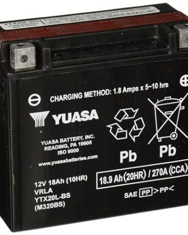 Yuasa YUAM320BS YTX20L-BS Maintenance Free AGM Battery with Acid pack