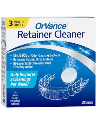OrVance Retainer Cleaner Tablets (3 Month Supply) | Only 2 Cleanings Per Week Required | Removes Odors, Stains, Plaque for Invisalign, Mouth/Night Guards, and Removable Orthodontic Appliances