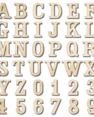 306 Pieces 1-1/4 Inch(1.25") Small Unfinished Wooden Letters and Wooden Numbers Decorative Font Alphabet Letters for Scrapbooking DIY Crafts Homemade Project