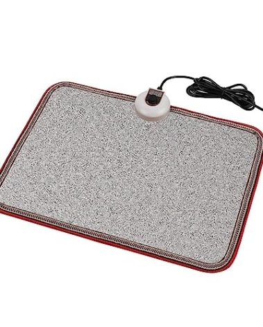 Electric Heated Floor Mats Under Desk, Heated Foot Warmer - 110v Toes Warming Heater for Office and Home(Stone Grain)