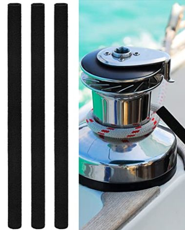 Dock Line Chafe Guards Removable Chafe Secure Guard Length for Dock Lines Black Rope for Boat(4 Pieces,24 Inch)