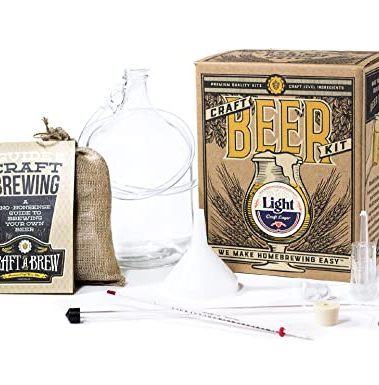 Craft A Brew - Light - Craft Lager - Beer Making Kit - Make Your Own Craft Beer - Complete Equipment and Supplies - Starter Home Brewing Kit - 1 Gallon