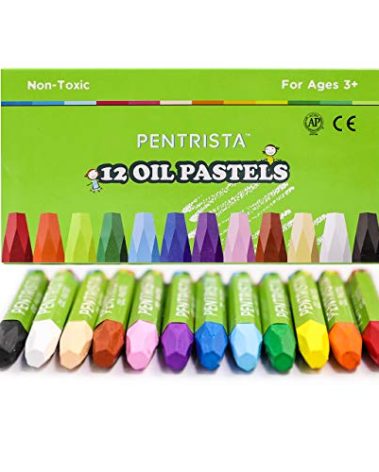 PENTRISTA Oil Pastels,12 Assorted Colors,Oil Pastels for Kids Indoor Activities At Home,Soft oil Pastel Crayons Suitable for Artists Beginners Students Art Painting Drawing