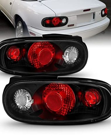AmeriLite Black Replacement Taillights For 90-97 Mazda Miata - Passenger and Driver Side