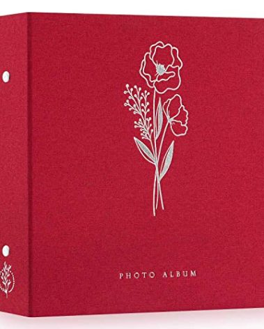 Lanpn Photo Album 4x6 600 Pockets Photos, Linen Cover Large Picture Albums Holds 600 Horizontal and Vertical Photos Red