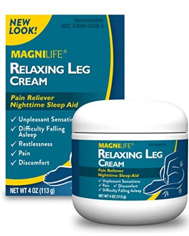 MagniLife Relaxing Leg Cream, Restless Legs, Deep Penetrating Topical for Pain, Naturally Soothe Cramping, Discomfort, and Tossing with Lavender and Magnesium - 4oz