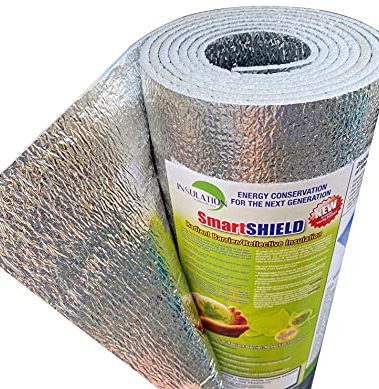 INSULATION MARKETPLACE SmartSHIELD -3mm 24inx50Ft ReflectiveINSULATION roll, Foam Core Radiant Barrier, ThermalINSULATION Shield - Engineered Foil