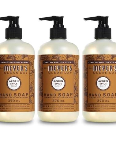 MRS. MEYER'S CLEAN DAY Hand Soap, Acorn Spice, Made with Essential Oils, 12.5 oz - Pack of 3