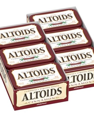 ALTOIDS Classic Cinnamon Hard Candy Breath Mints Bulk, 1.76 oz Tin (Pack of 12)