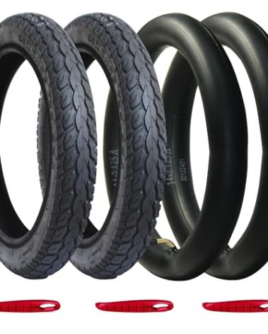 Libereco 2 Pack Electric Bike Tire 14x2.125 (57-254) with 2 Bent Valve Tubes 3 Tire Levers Anti-Slip Folding E-Bike, Kids Bike Tire
