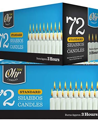 OHR CANDLES Shabbat Candles, Traditional Shabbos Candles, 3 Hour, 72 Count (Pack of 2) (144 Count)