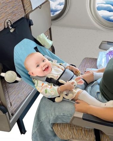Baby Airplane Bed, Baby Travel Essentials for Flying, Portable Plane Seat Foot Rest Extender Must Haves for Infants 1-8 Months Old