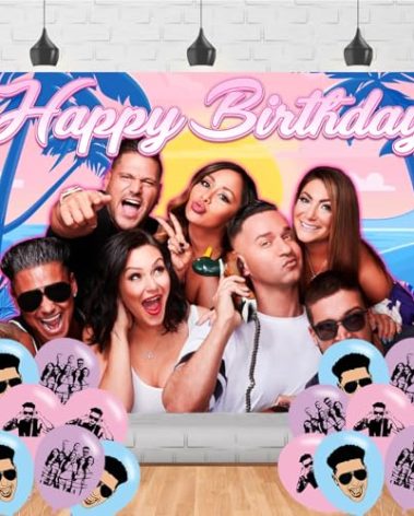 Jersey Shore Birthday Party Backdrop Photo Background Jersey Shore Birthday Party Decorations Banner Super Kitties Girls Theme Photography Backdrop