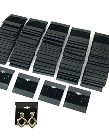 1 X Earring Display Hang Cards Black Flocked 2 X 2 Inch (100 Cards)