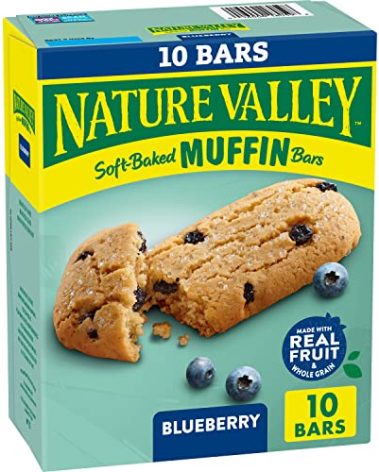 Nature Valley Soft Baked Muffin Bars, Blueberry, Snack Bars, 10 Bars, 12.4 oz