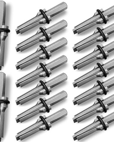 Gisafai 16 Pcs Rock Splitting Wedges, 3/4'' Wedge and Feather Shims, Heavy Duty Chisel and Feather Stone Splitting Tools Rock Hounding Equipment for Marble Rocks Concrete Granite