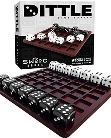 Dittle™- Dice Battle | 2 Player Dice Games for Adults | Adult Board Games for 2 Players | Best Two Player Game for Adults | Two Person Wooden Coffee Table Fun | Bar Game for Adult Indoor Tabletop