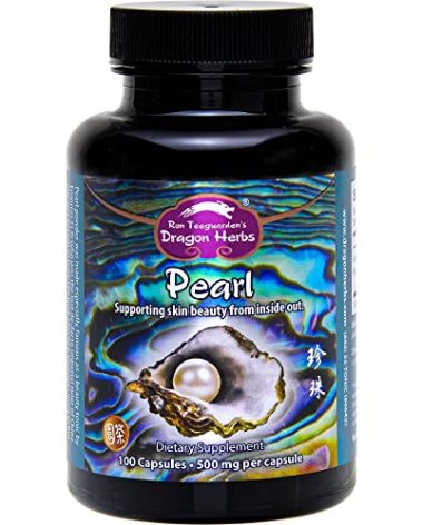 Dragon Herbs Pearl Powder Capsules - Pure Pearl Powder Supplement to Support Skin, Eyes, Nails, Beauty | All Natural Ingredients, Non-GMO (100 Capsules, 500 mg Per Capsule)