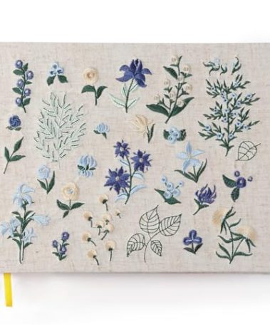 Embroidered Fabric Guest Books - Elegant Wedding Guest Book - Perfect for Wedding Receptions, Birthdays and Special Events - Baby Shower Guest Book with 200 Pages Blank and Lined for Sign-in and Photo