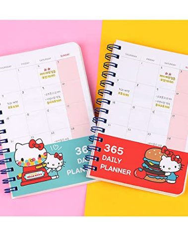 Hello Kitty 2019 365 Daily Planner Scheduler Diary Ver.2 (1PC) : Red/Blue (Red)