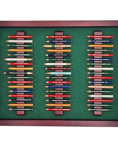 Premium Wood Golf Pencil Case Holder Display - Holds 51 Pencils - Perfect Golf Gift - Cherry