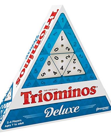 Pressman Tri-Ominos - Deluxe Edition Triangular Tiles with Brass Spinners, 5"
