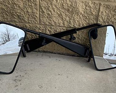 Maverick Advantage Tractor Mirror Kit: 7" x 12" Mirrors, Extendable Arms (24"-33"), Breakaway Knuckle, Fits John Deere, Allis Chalmers, Case & Case IH Tractors
