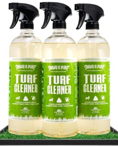 Paws and Play Turf Cleaner for Pet Urine Outdoor and Indoor | Artificial Grass Dog Urine Cleaner That Cleans and Deodorizes Pet Waste on Fake Grass For Dogs - 96 Fl Oz (Pack of 3)
