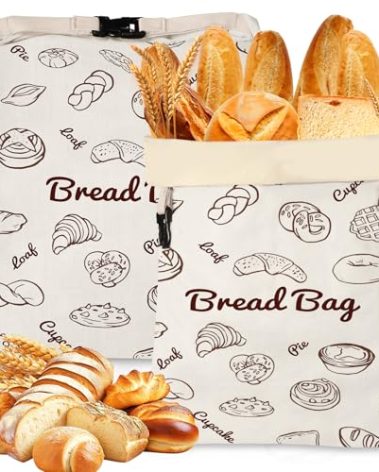 Beeswax Bread Bags for Sourdough, 2 Pack Reusable Bread Bag for Storage XL 17x13 Inch, Large Cotton Bags for Homemade Sourdough - Keep Fresh, Freezer Safe
