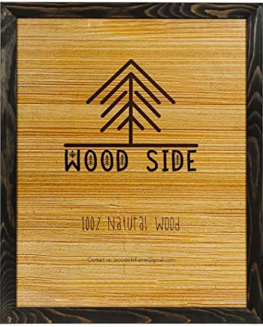 Rustic Wooden Poster Picture Frame 13x19 - Natural Solid Eco Distressed Wood for Wall Mounting Photo Frame - Charcoal