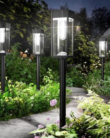 ALFIOT Super Bright Solar Pathway Lights Outdoor,8 Pack Solar Lights Outdoor,IP65 Waterproof Solar Garden Lights Solar Powered Landscape Lighting for Yard Patio Walkway Driveway Pathway (Cool White)