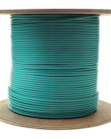 CableWholesale 6 Fiber Indoor Distribution Fiber Optic Cable, Multimode, 50/125 Micron, OM3, 10 Gbit, Aqua, Riser Rated, Spool, 1000 feet