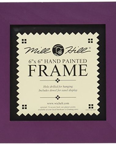 Mill Hill Wooden Frame, 6 by 6-Inch, Matte Purple